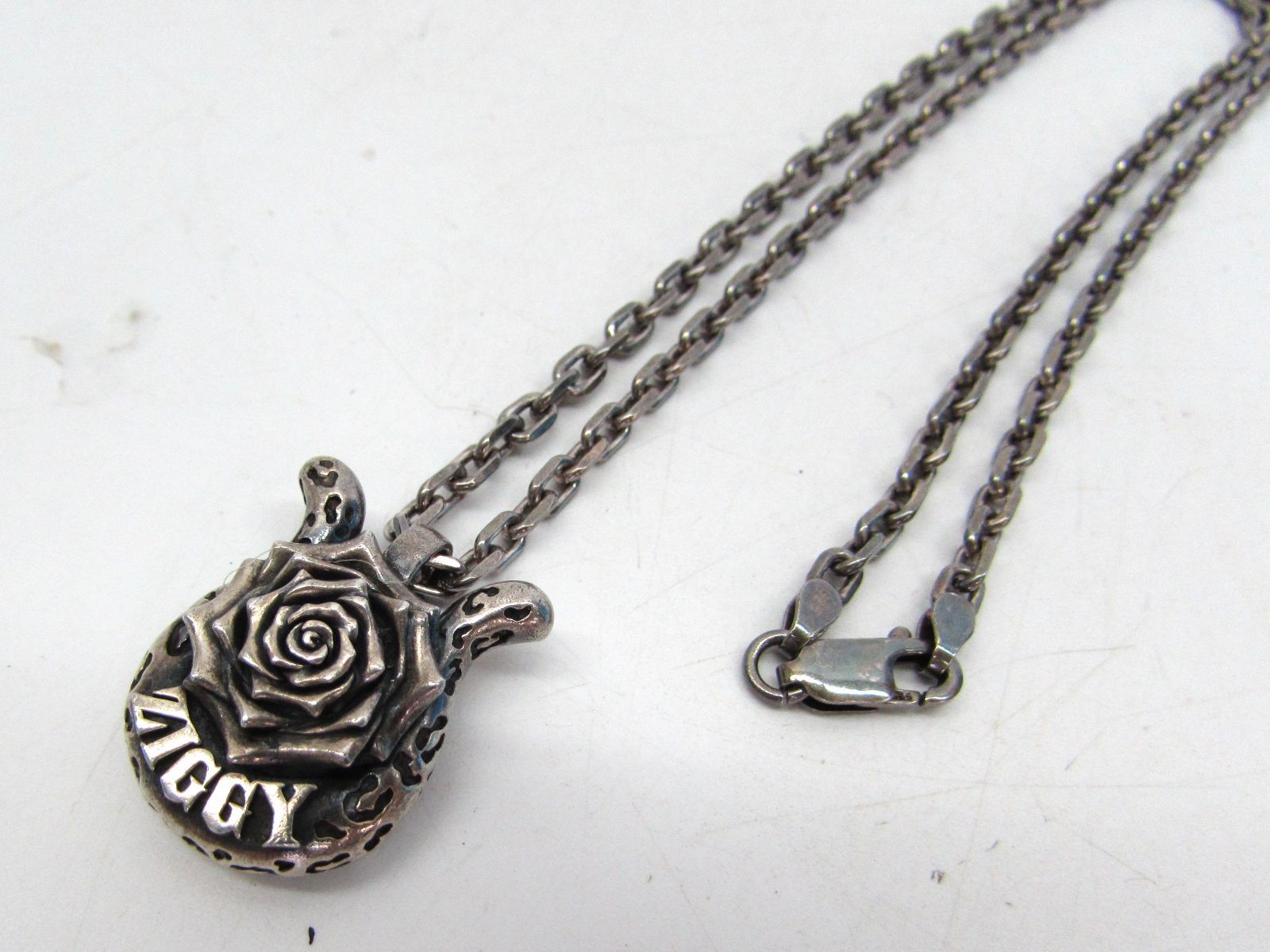 完全受注生産 ZIGGY FAR STAR 2019 シルバーネックレス ペンダント 925 薔薇 豹モチーフ 手彫り 森重 樹一 ジギー リバーシブル
