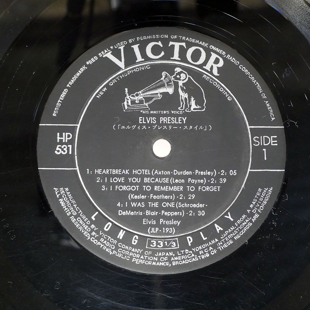  盤 ELVIS PRESLEY|ELVIS PRESLEY|VICTOR HP 531 10 その他 レコード