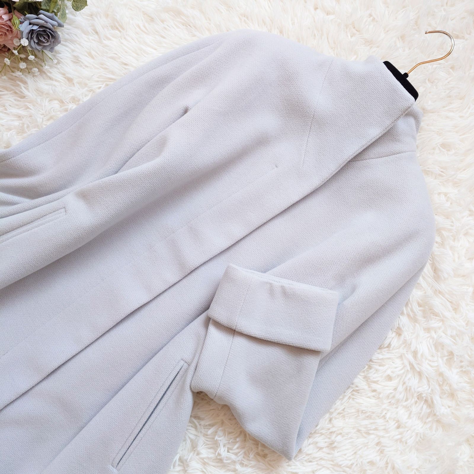 美品 高級 バーバリーズ BURBERRYS ロングコート ショールカラー 裏地