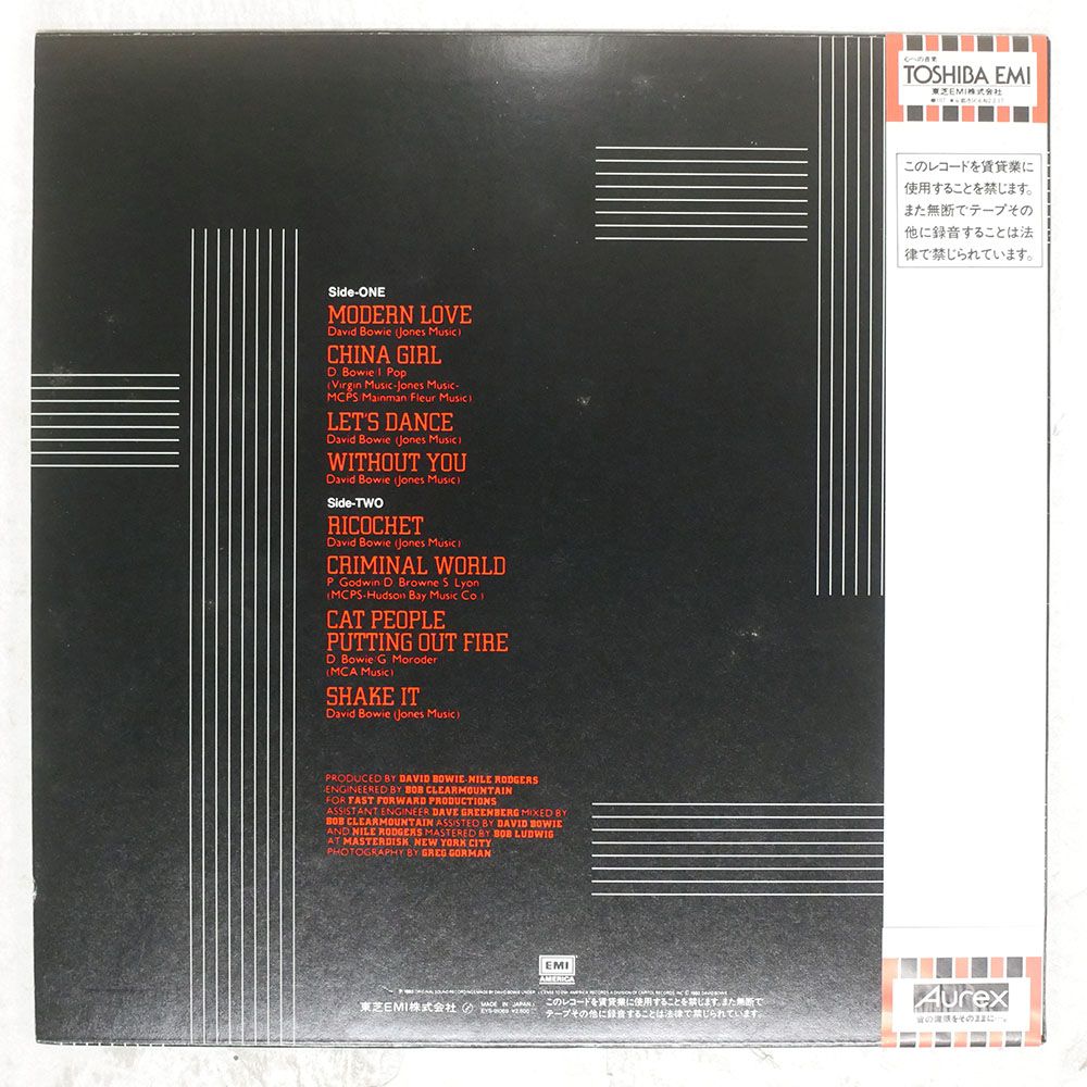 盤 DAVID BOWIE|LET S DANCE|EMI AMERICA LP