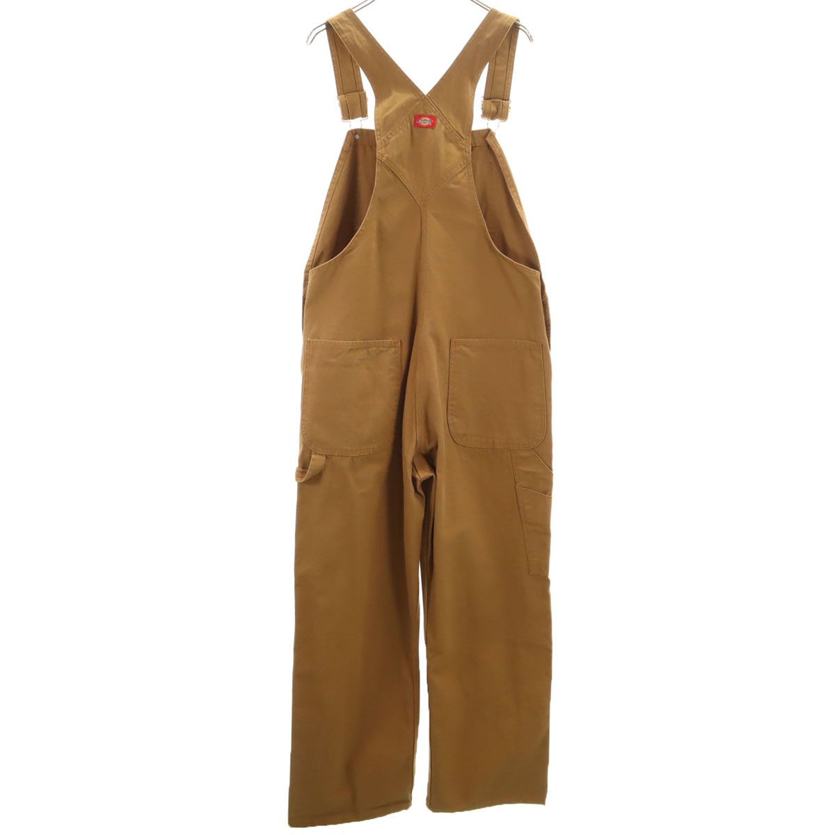 Dickies ブラウンオーバーオール 4L半袖、長袖2枚組 Dickies ディッキーズ ダック オーバーオール W34 ブラウン ワーク