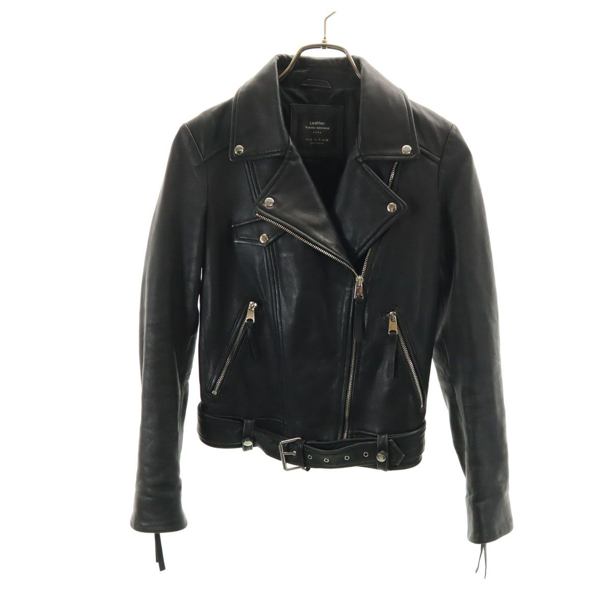 ZARA ザラ 羊革レザー ダブルライダースジャケット S ブラック
