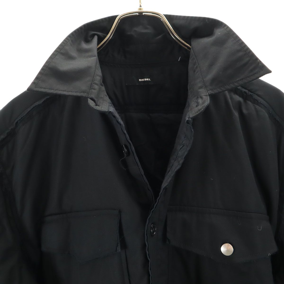 DIESEL ディーゼル 2WAY 中綿ジャケット L ブラック メンズ 古着 