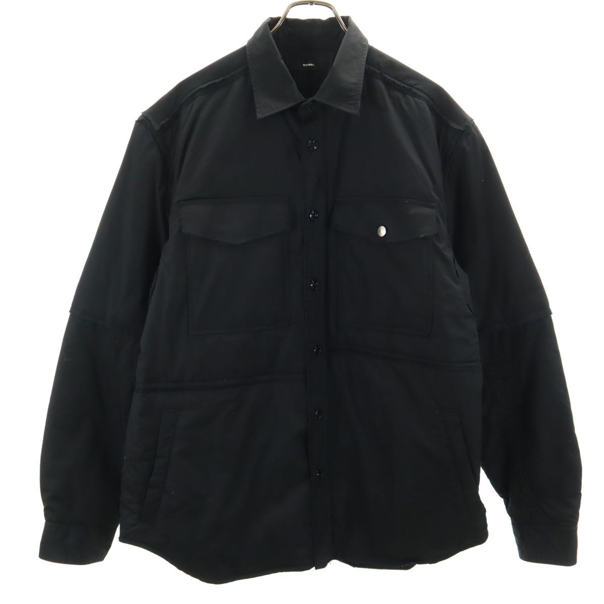 DIESEL ディーゼル 2WAY 中綿ジャケット L ブラック メンズ 古着 