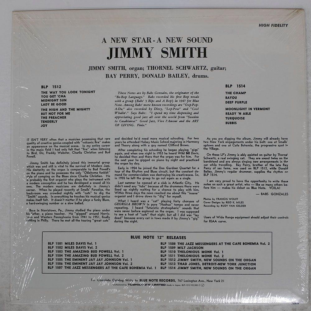盤 JIMMY SMITH|A STAR - A SOUND|BLUE NOTE BLP 1512 LP