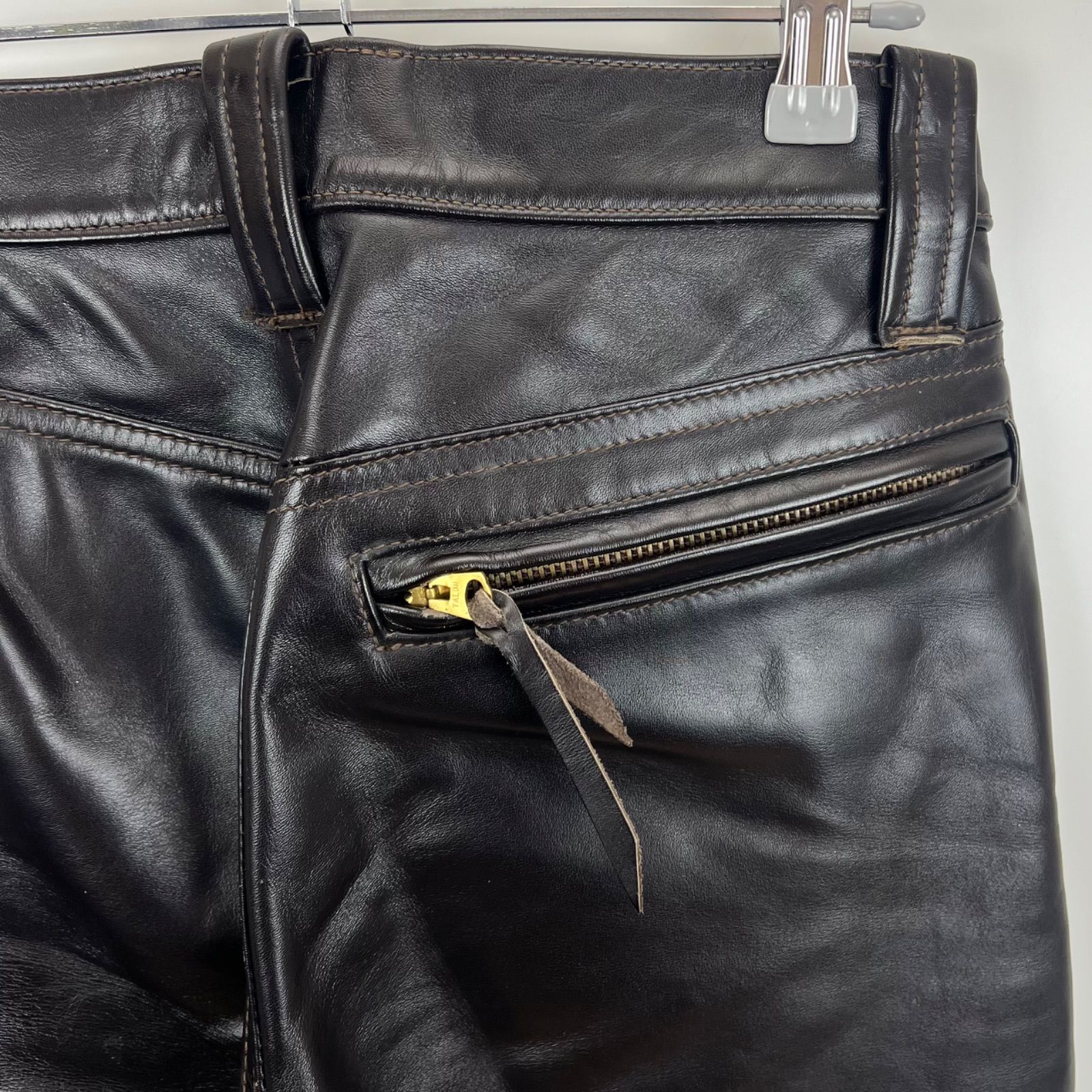 The REAL McCOY'S STEEPLECHASE horsehide leather pants 29 リアル