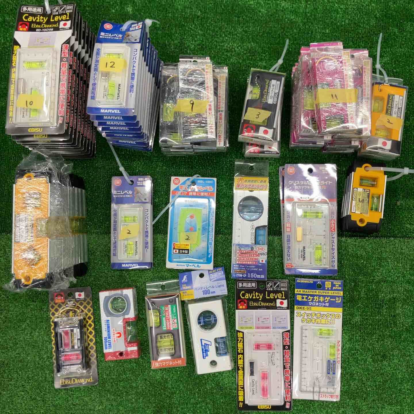 マーベル シンワ エビスなど 水平器 70点まとめ クリスタルレベル 電工ケガキゲージなど