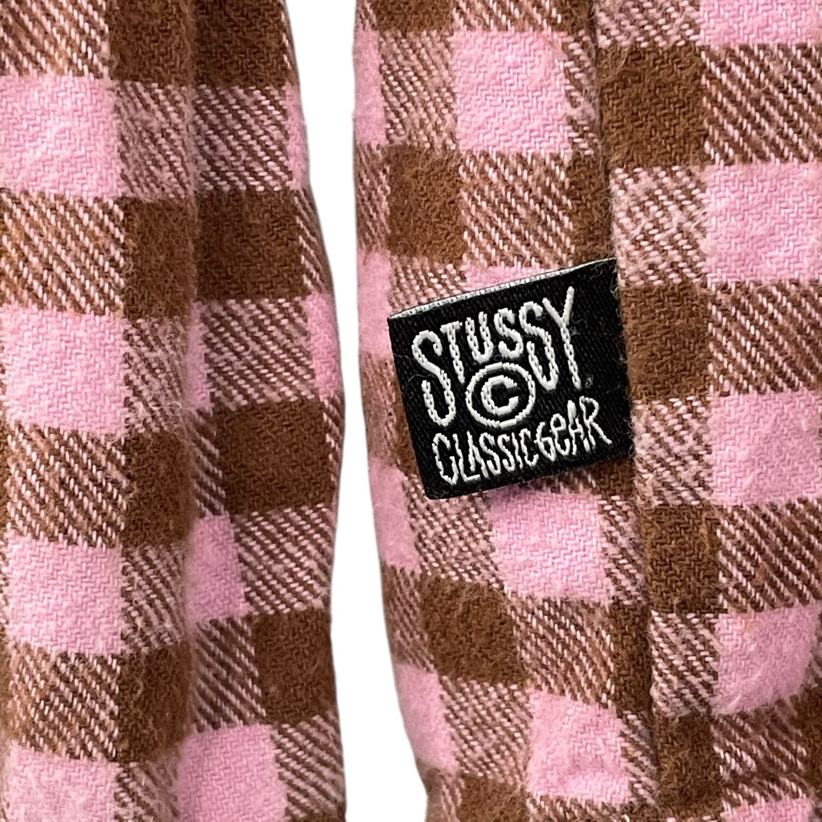 STUSSY】00s OLD STUSSY FLANNEL CHECK SHIRT PINK オールド