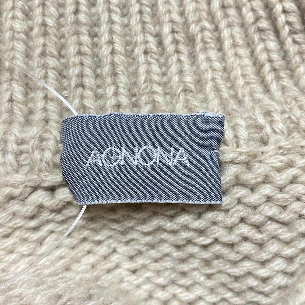 AGNONA(アニオナ) カーディガン サイズ44 L レディース - ベージュ