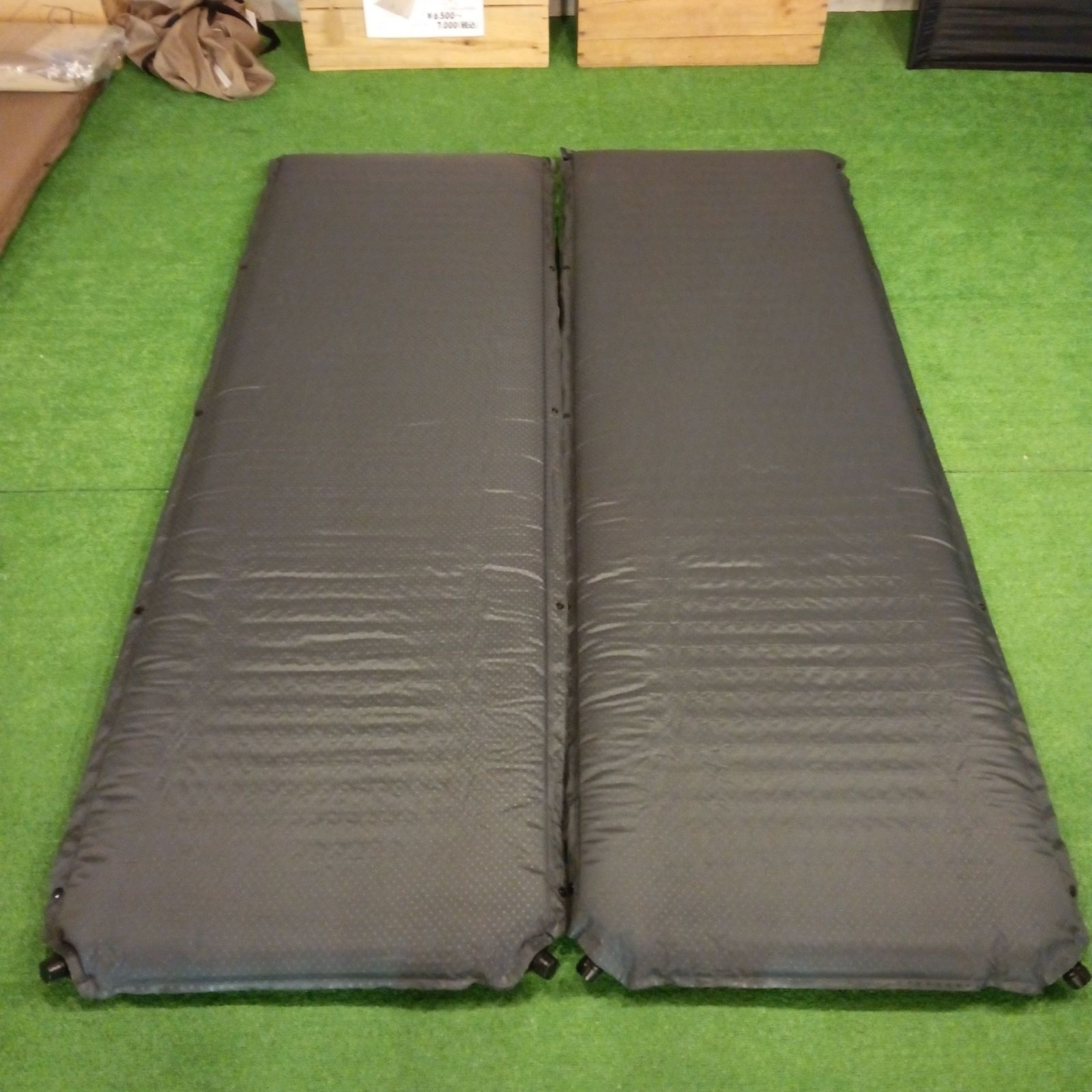 ◇WAQ(ワック) インフレータブル式マット(オリーブ) シングル 厚み8cm