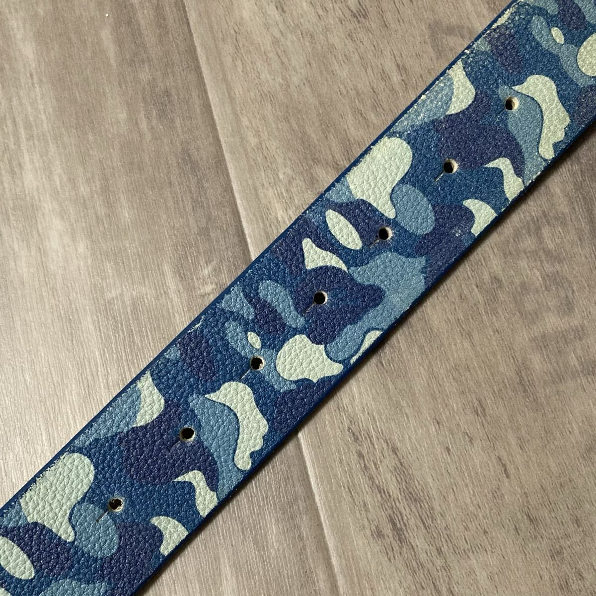 ABC CAMO BLUE レザー ベルト Lサイズ a bathing ape BAPE leather