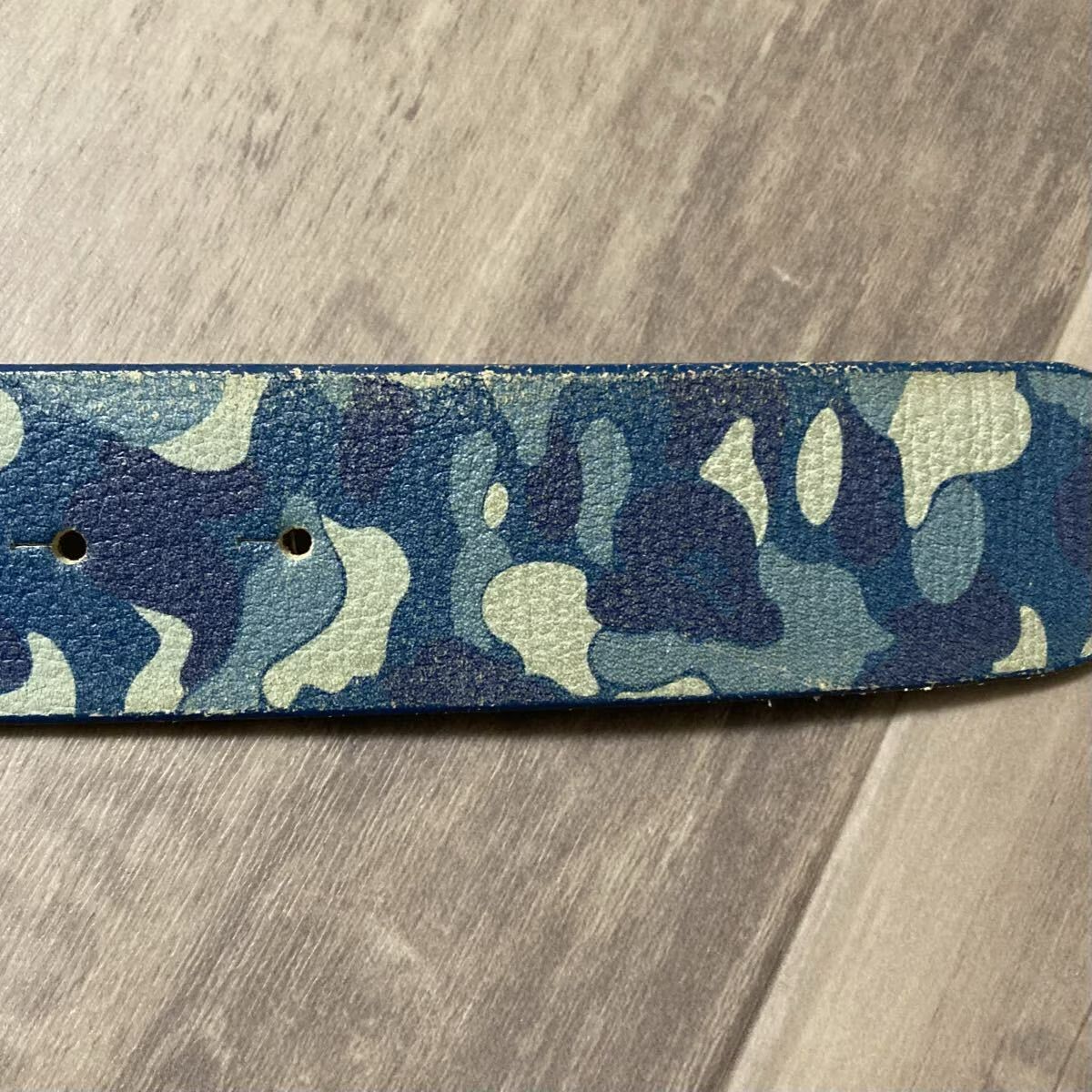 ABC CAMO BLUE レザー ベルト Lサイズ a bathing ape BAPE leather