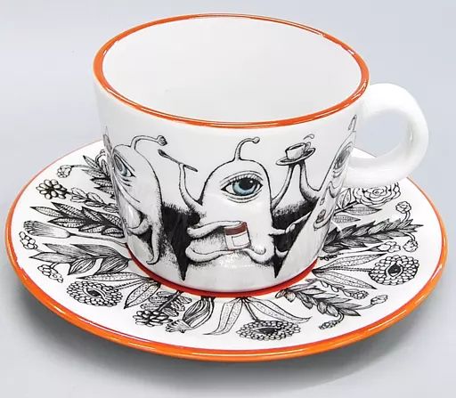 マグカップ・湯のみ ヒグチユウコ ひとつめちゃん ティーカップ＆ソーサー RED