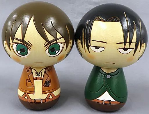 雑貨 エレン イェーガー＆リヴァイ アッカーマン こけし 進撃の巨人