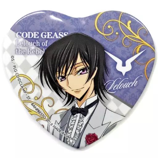 コードギアス ルルーシュ・ランペルージ ハート型缶バッジ コードギアス ルルーシュ・ランペルージ ハート型缶バッジ