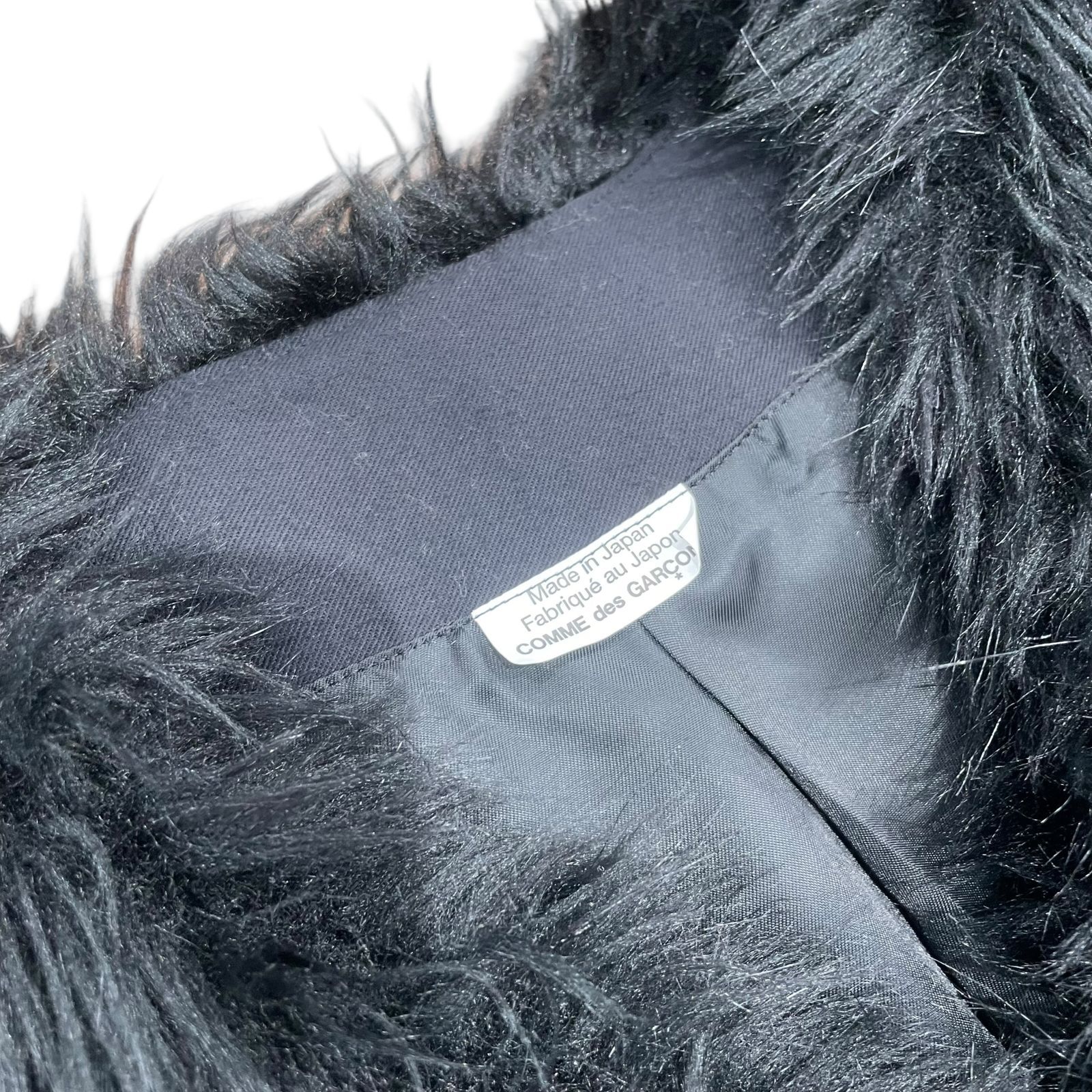 COMME DES GARCONS】 BLACK COMME DES GARCONS FUR VEST BLACK 