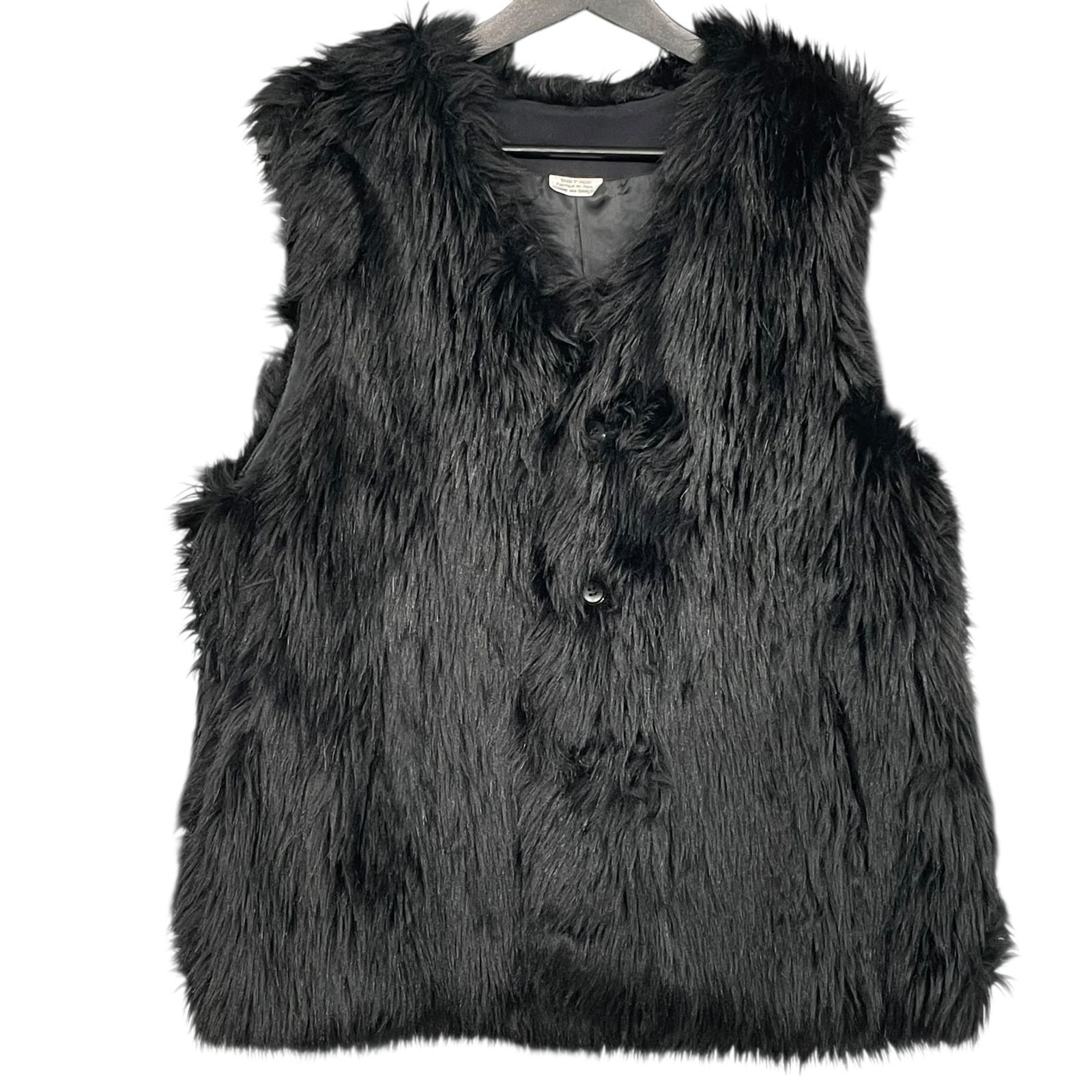 COMME DES GARCONS】 BLACK COMME DES GARCONS FUR VEST BLACK