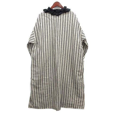ネストローブ nest Robe リネン ストライプ フリル チュニック ロング