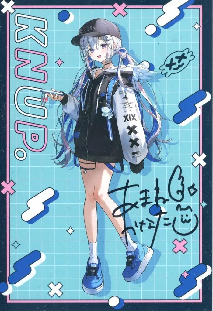 中古】ポストカード 天音かなた 直筆サイン入り猫屋敷ぷしお描き下ろし