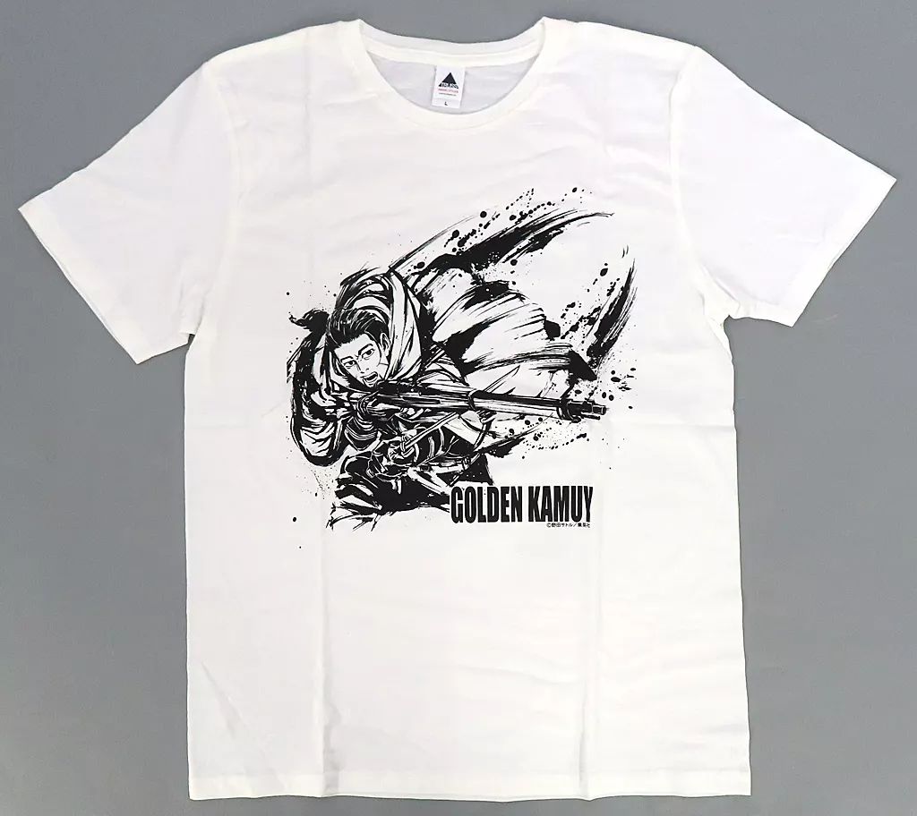 中古】Tシャツ 尾形百之助 墨絵Tシャツ ホワイト Lサイズ 「ゴールデン