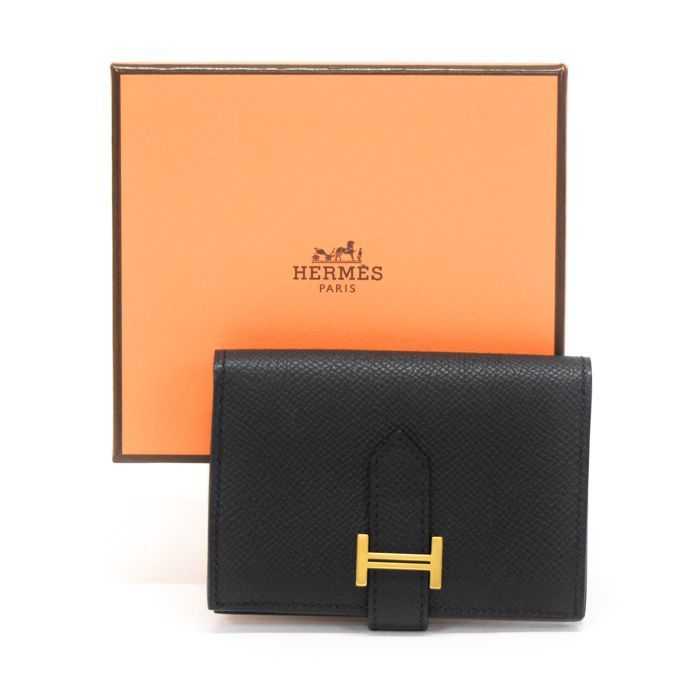 エルメス HERMES ベアン カードケース エプソン (レザー) GD金具 W刻印 