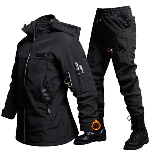 ｉｎｏｔｅｎｋａ アウトドアジャケット 上下セット メンズ 厚手 登山服 防寒着 360°体温循環 ハイキングジャケット フード付き 裏起毛 撥水 防風 スキーウェア マウンテンパーカー トレッキングパンツ 作業着 春秋冬 保温e 71 f 5 a 85 c