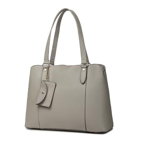 グッシオ イタリー 美人百花雑誌掲載 トート バッグ ビジネス 自立 3層式収納 2点セット ミニーポーチ付き A 4 14インチPC対応 スクエア PUレザー 高見え ファッション リクルート 通勤 レディース italy 1 3 db 42 bb 2