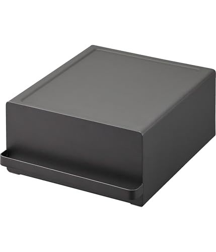 山崎実業 Yamazaki 完成品 引き出し付き キッチン 家電下ラック ブラック 約W 22.2×D 27.5×H 11.5 cm 取っ手含む タワー tower スライド棚 小物収納 紅茶パック収納 2019 e 3931 b 400