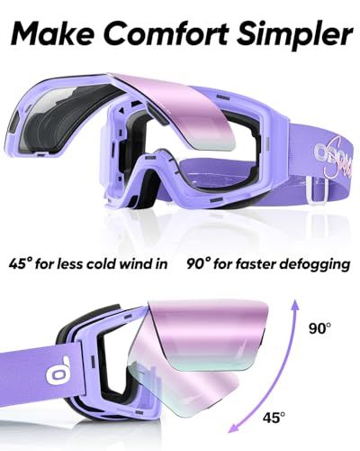 Odoland 跳ね上げ式スキーゴーグル 磁気式 フリップアップ式スキーゴーグル OTG眼鏡対応 UV 400 VLT 15 曇り止め 通気 超広視野 耐衝撃 スノーボードゴーグル 男性用女性用大人ユース用e 43 d 41 db 2 その他 キッチン 食器 キッチン 日用品 その他