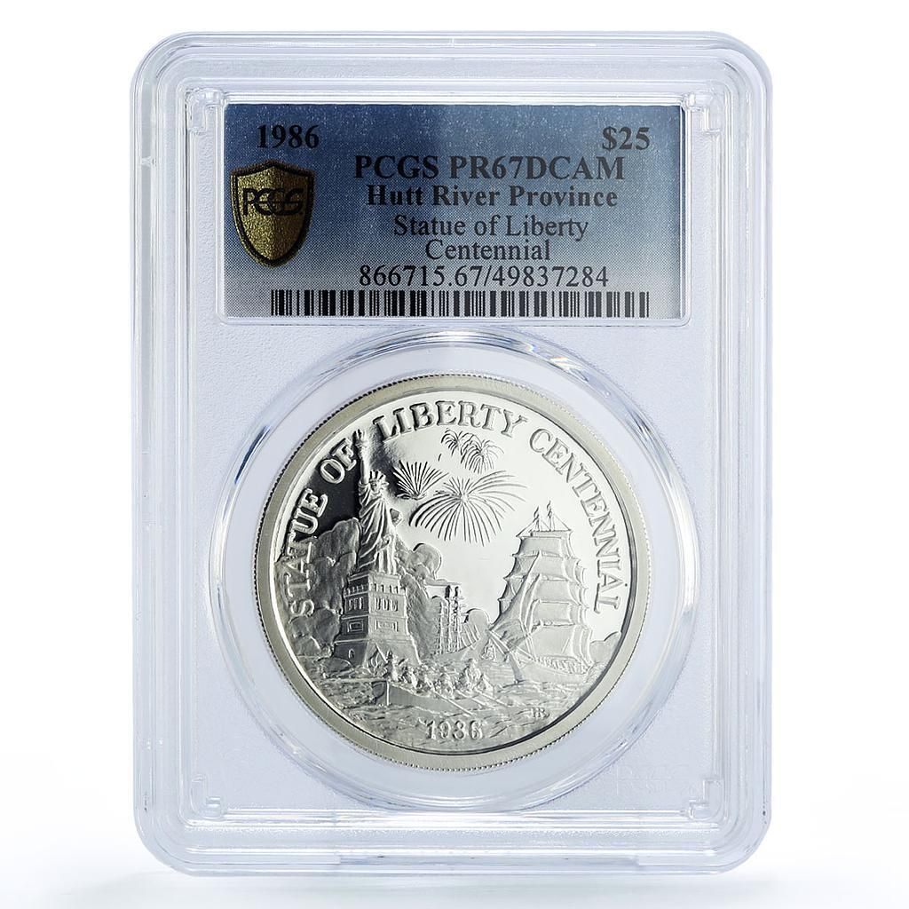 ハットリバー 25ドル 自由の女神像 100周年記念船 PR67 PCGS 銀貨 1986