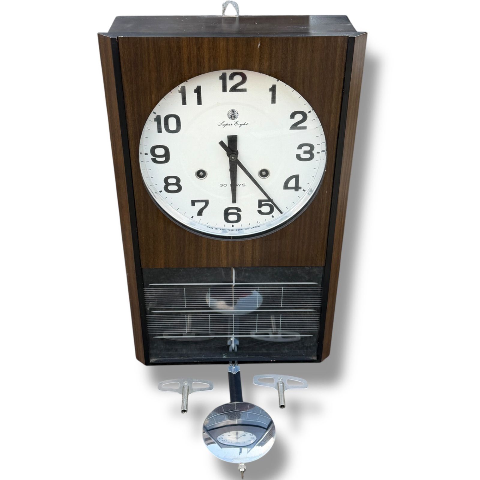 動作品】 昭和レトロ 愛知時計 AICHI Super Eight 30DAY ゼンマイ式