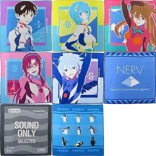 ヱヴァンゲリヲン☆ハンドタオル ８枚セット(一番くじ) 中古】雑貨 全8種セット ハンドタオル 「一番くじ エヴァンゲリオン