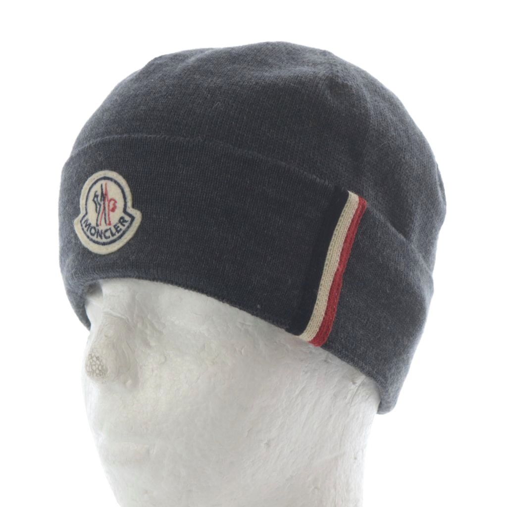 モンクレール MONCLER 帽子 ニット帽 ニットキャップ ロゴ ワッペン