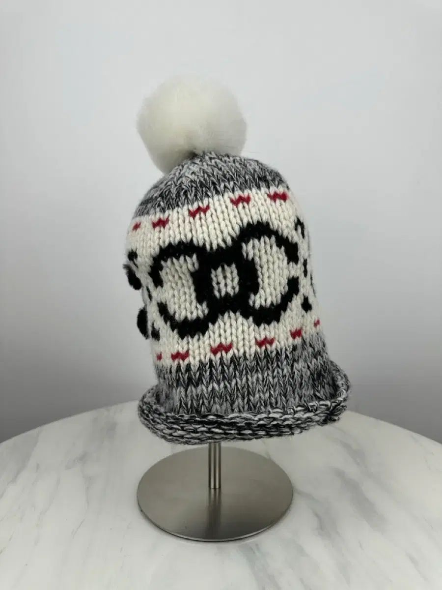 百貨店購入) CHANEL シャネル CCロゴ ポンポン ウール ニット ビーニー