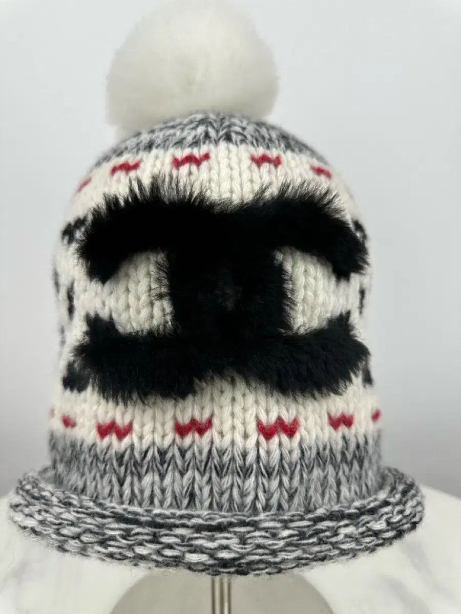 百貨店購入) CHANEL シャネル CCロゴ ポンポン ウール ニット ビーニー