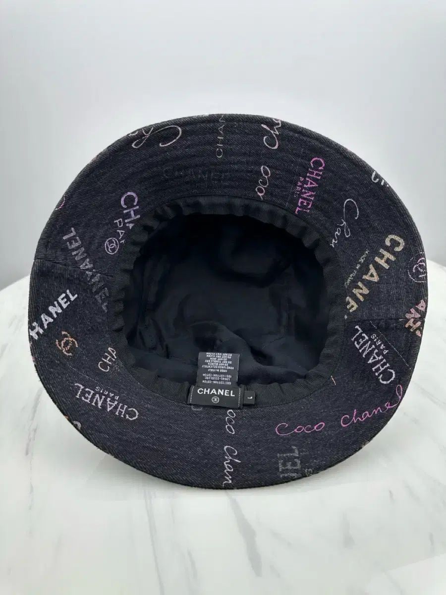 百貨店購入)(L) CHANEL シャネル マルチロゴ デニム バケットハット