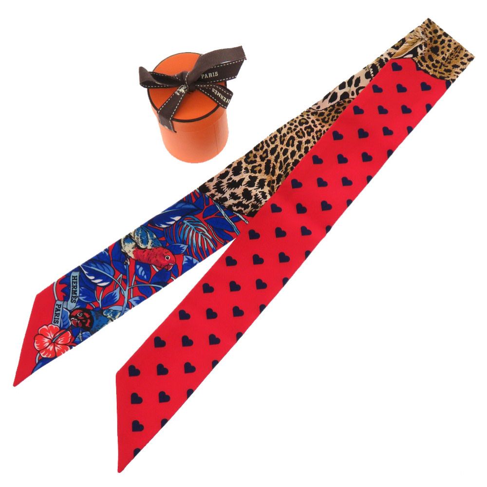 ⑦エルメス　ツィリー　ジャングルラブラブ 新品同様 エルメス ハート ツイリー ジャングル ラブラブ シルク