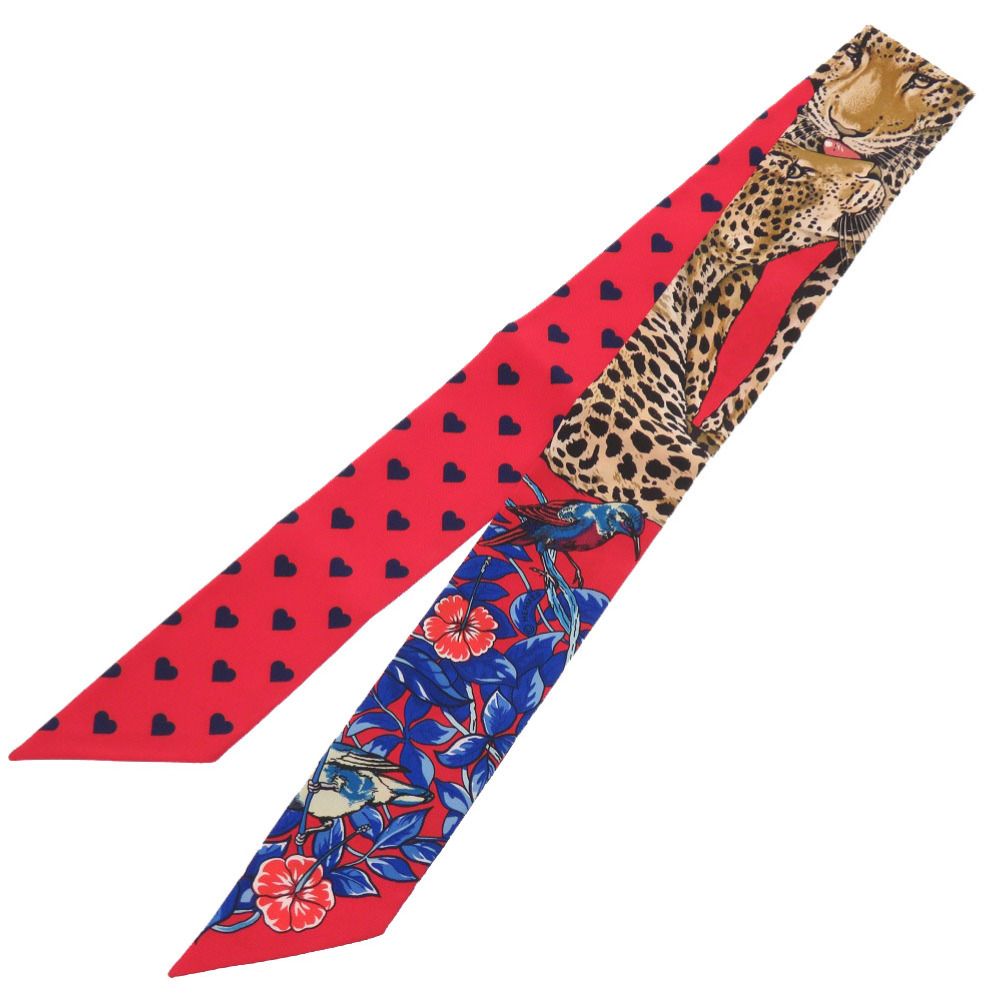 新品同様 エルメス ハート ツイリー ジャングル ラブラブ シルク