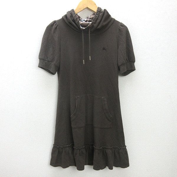 g□バーバリー/Burberry LONDON BLUELABEL 半袖ワンピース/ロゴ刺繍