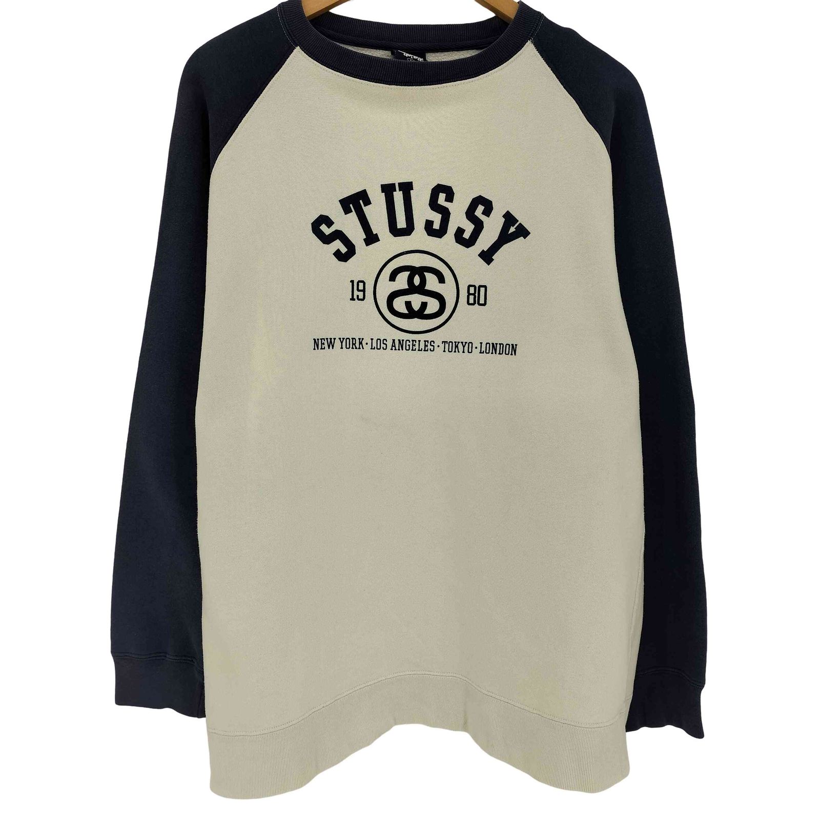 ステューシー Stussy 90s 紺タグ OLD アーチロゴ ラグランスリーブ