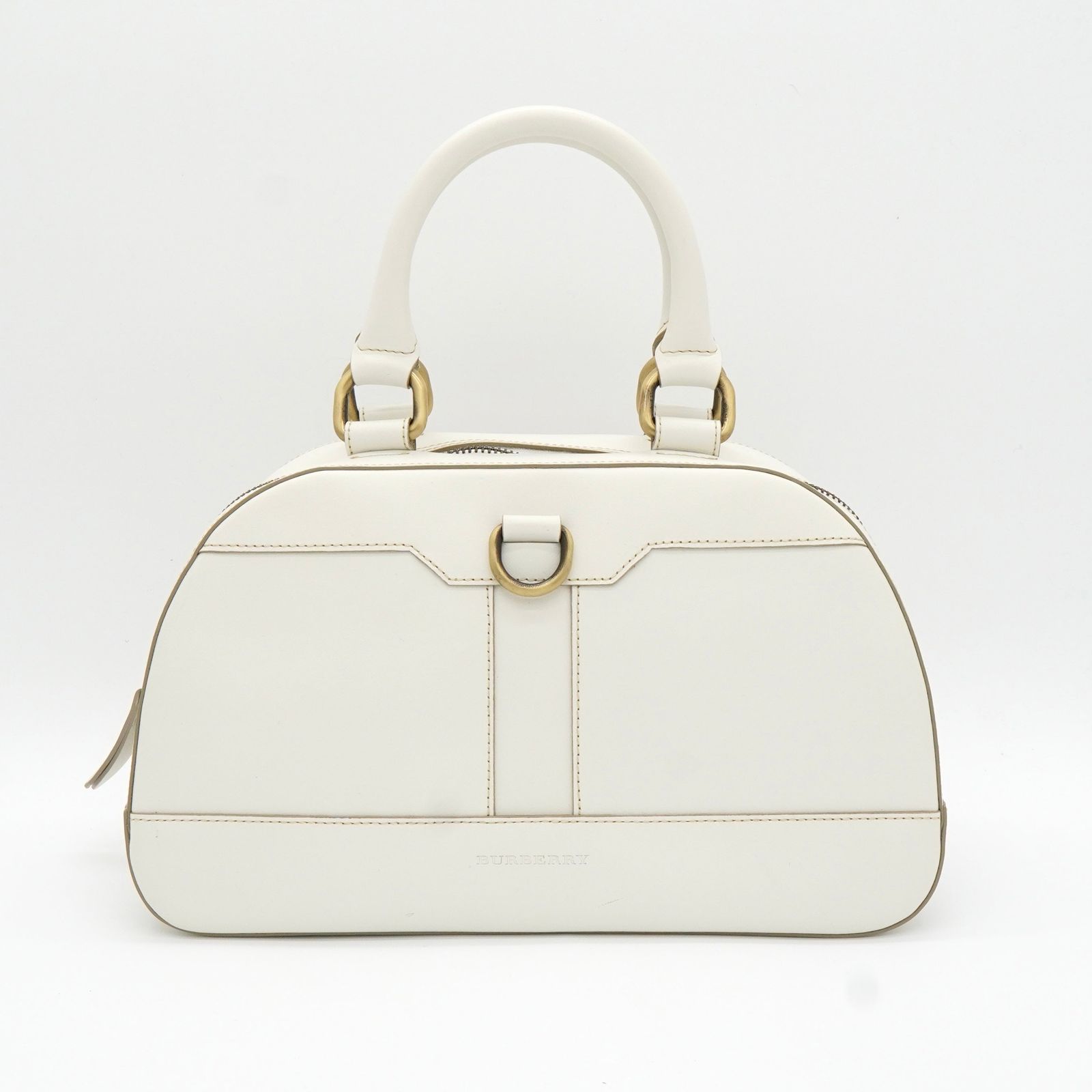 バーバリー レザー ハンドバッグ ホワイト - メルカリ