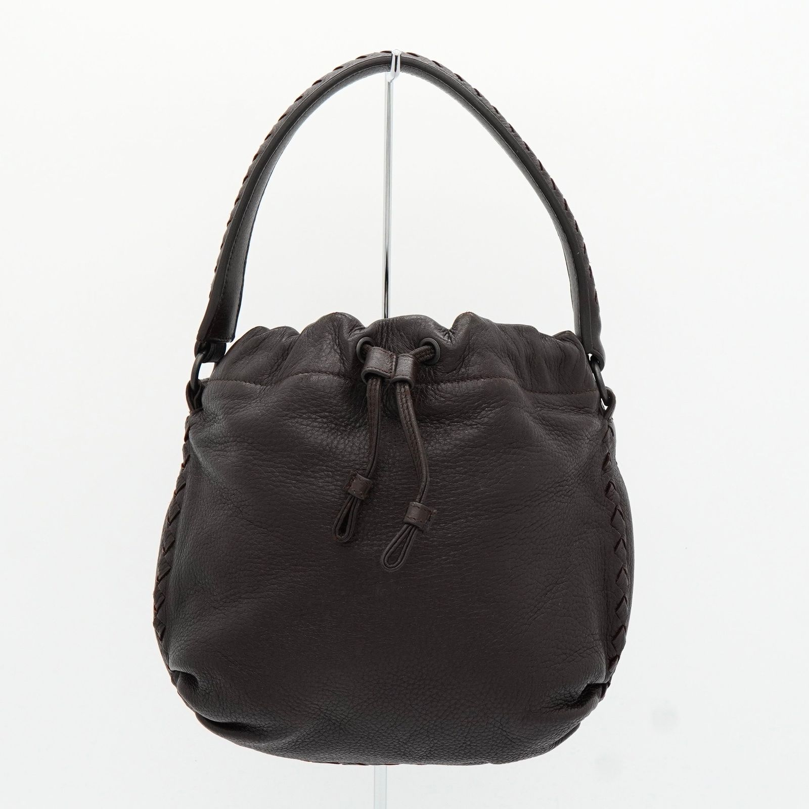 ボッテガ ヴェネタ イントレチャート レザー 巾着 バッグ ハンドバッグ