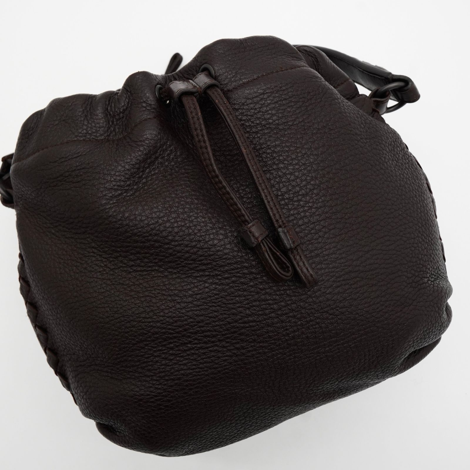 ボッテガ ヴェネタ イントレチャート レザー 巾着 バッグ ハンドバッグ