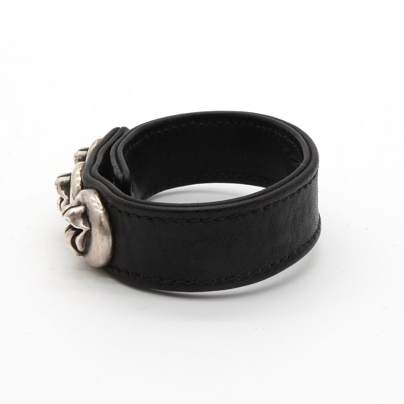 クロムハーツ LIP&TONGUE レザー ブレスレット バングル ブラック