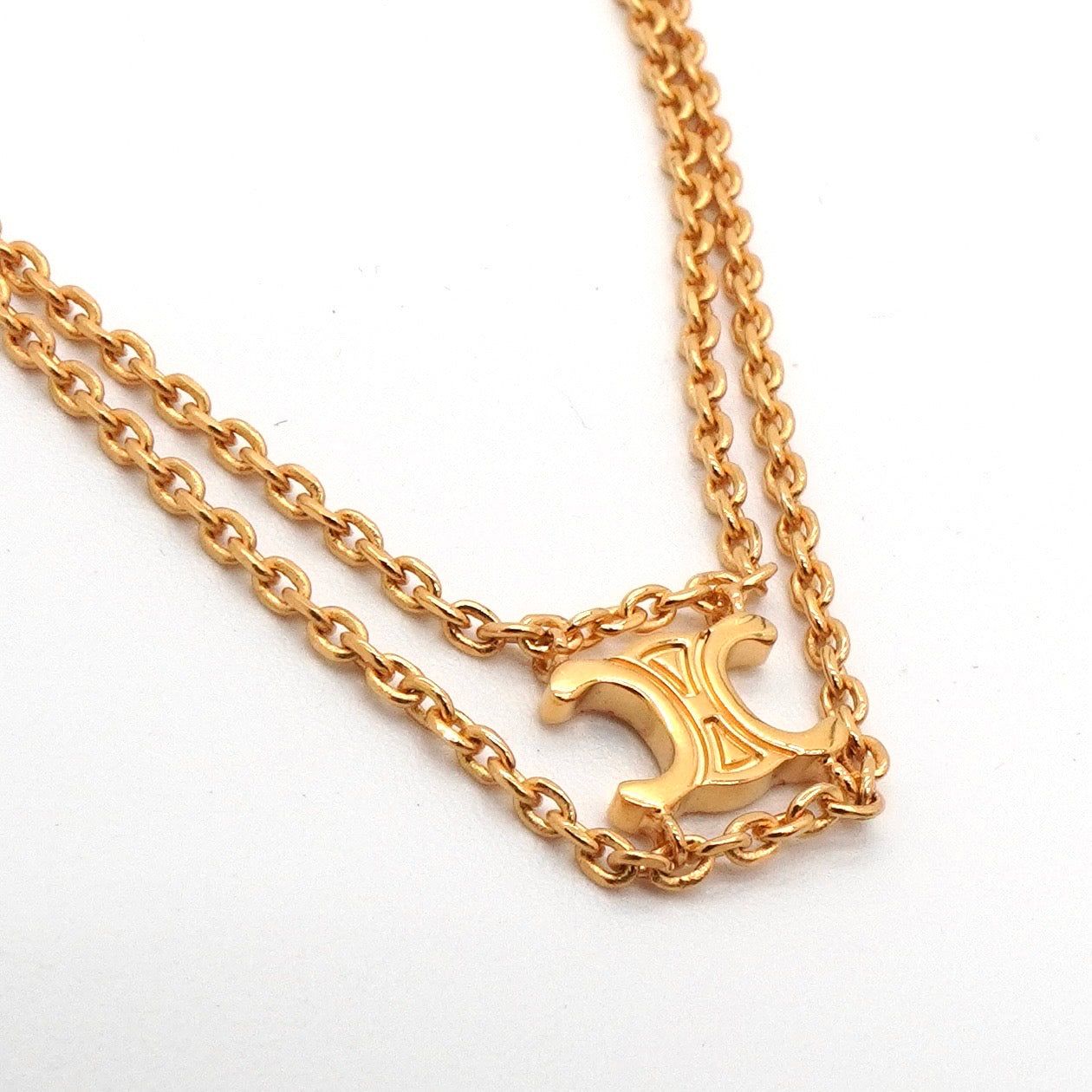 【美品】 セリーヌ トリオンフサスペンダー UCA1243 ブレスレット GP 美品】 セリーヌ トリオンフサスペンダー UCA1243 ブレスレット GP