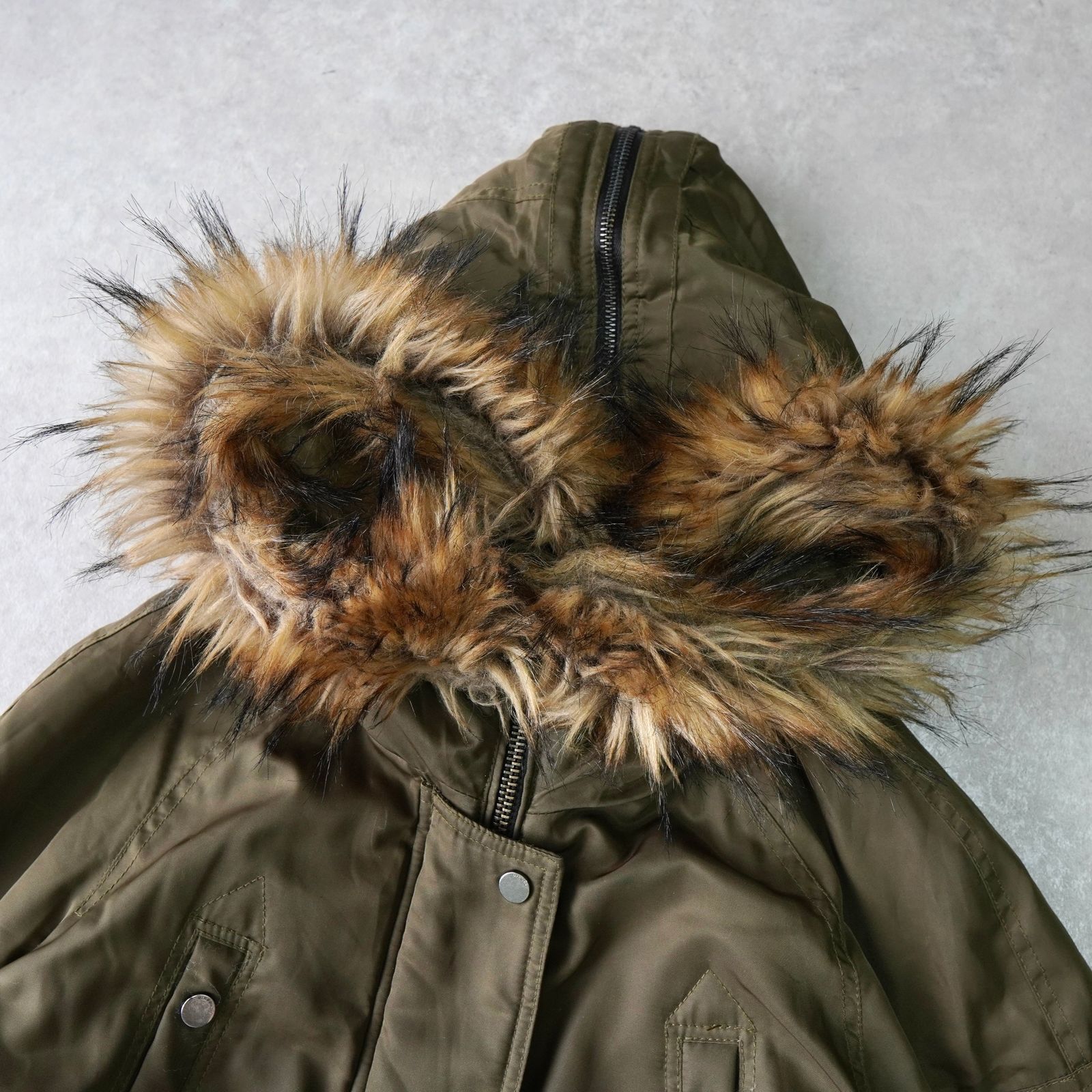 ディーゼル ファー 中綿ジャケット モッズコート カーキ レディース