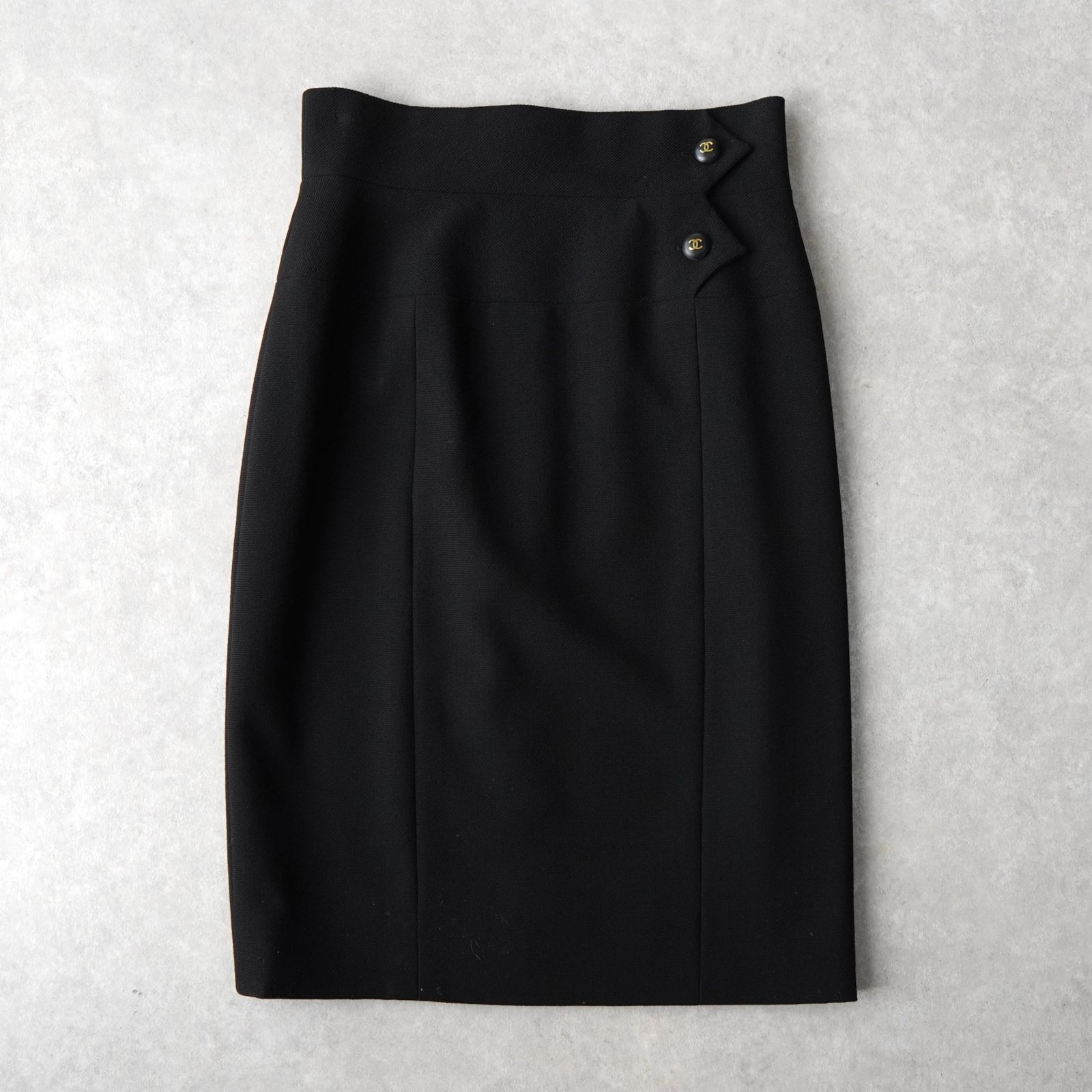 シャネル ココマーク ボタン タイトスカート ブラック レディース