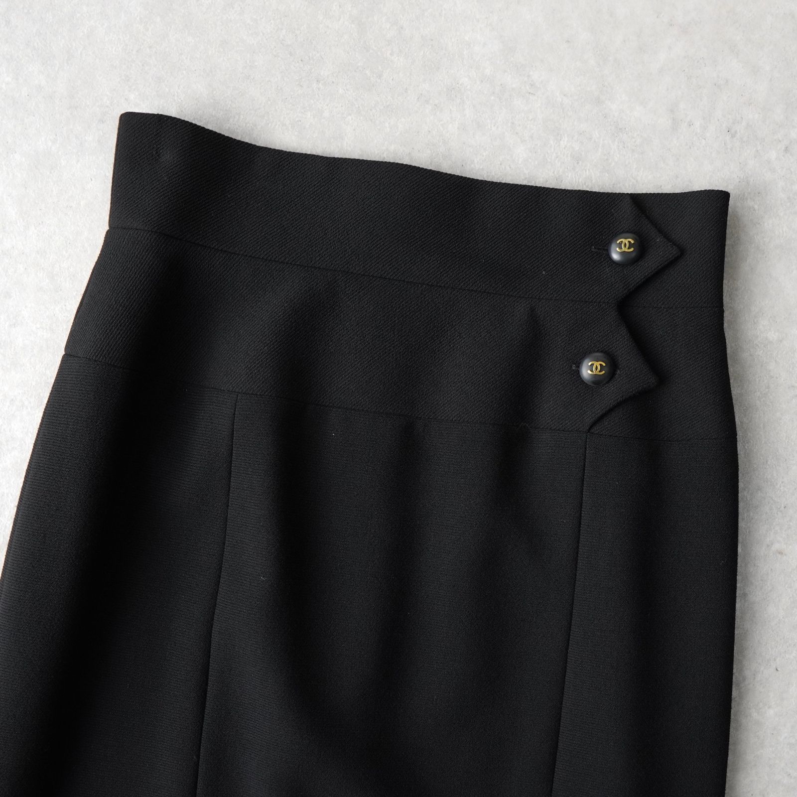 シャネル ココマーク ボタン タイトスカート ブラック レディース