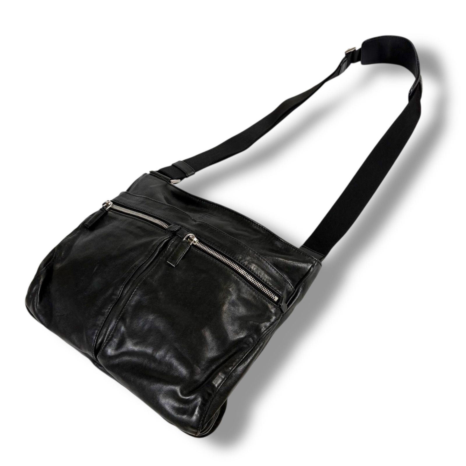 プラダ PRADA Wポケット ショルダーバッグ クロスボディバッグ ナッパ