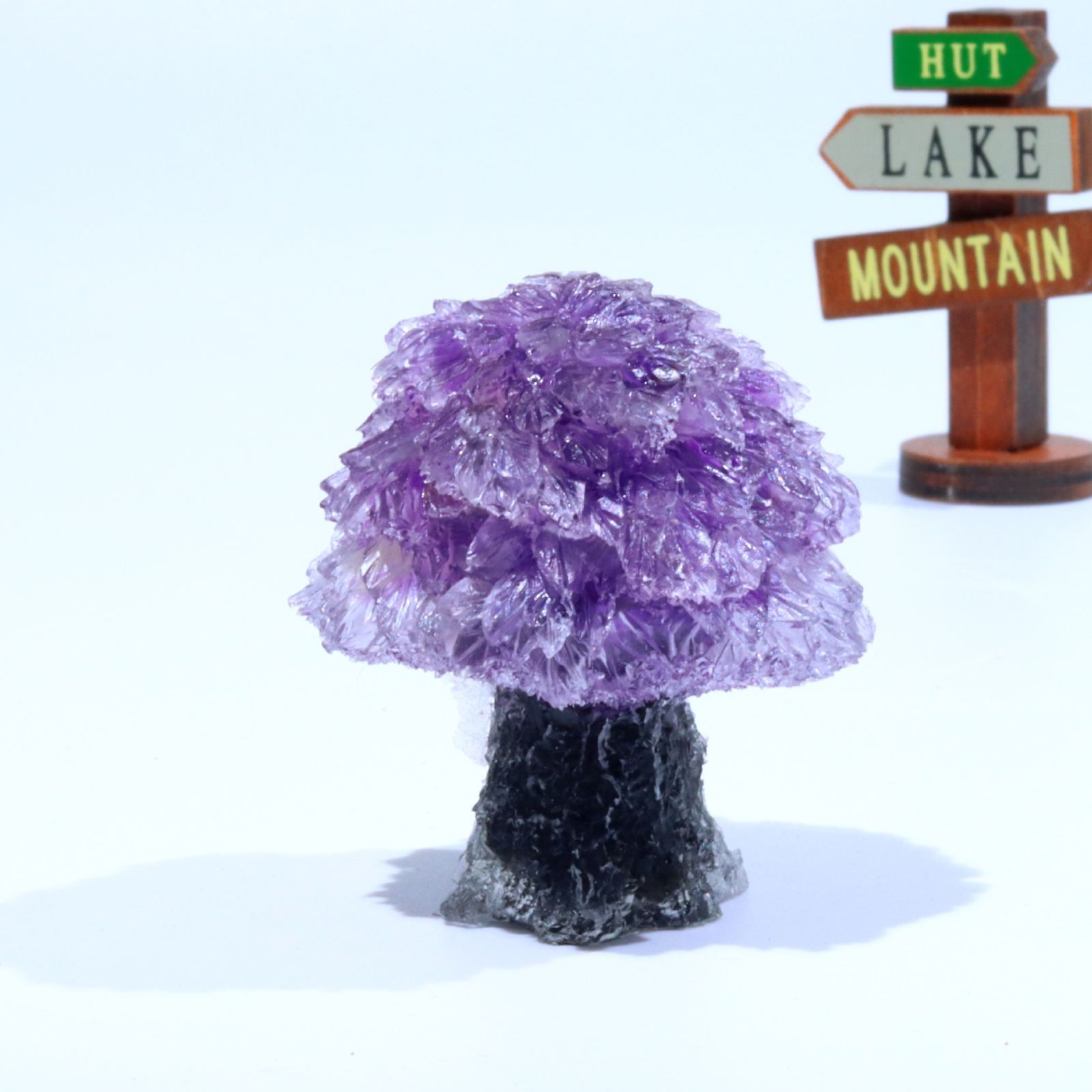 新品未使用 イタリア調 天然水晶砕石レジン滴 クリスタルオーナメント